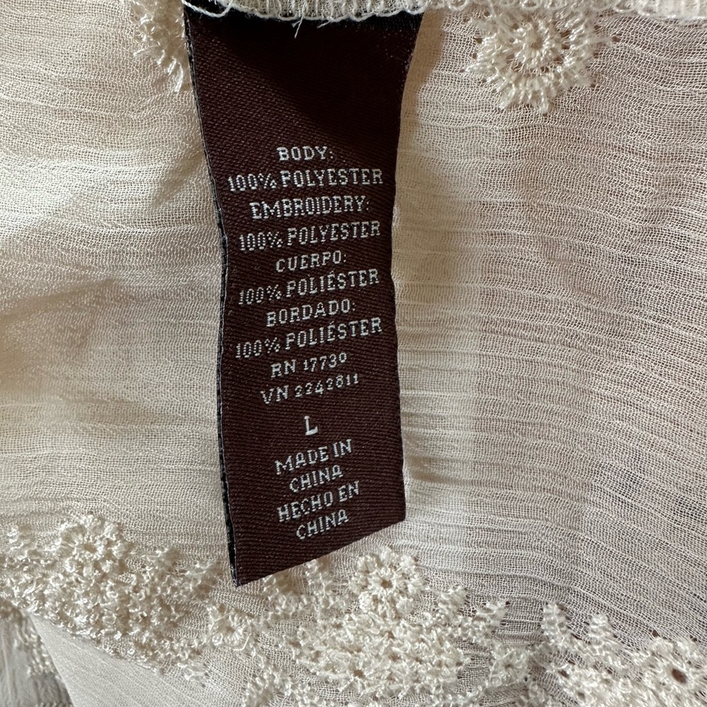 Knox Rose Cream Relaxed Embroidered Blouse large - Picture 6 of 6